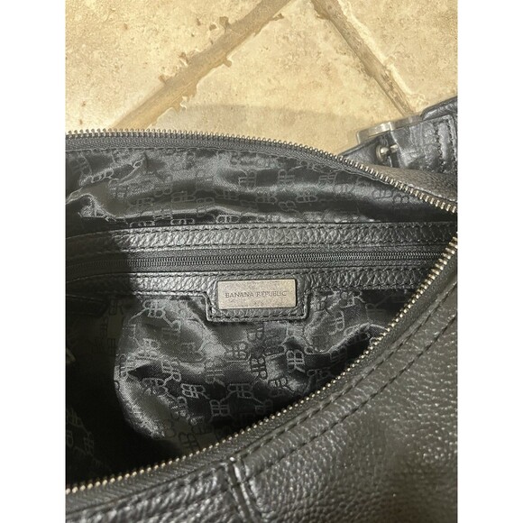 Banana Republic Black Genuine Leather Hobo Bag Purse Handbag Excellent Condition - Picture 6 of 12